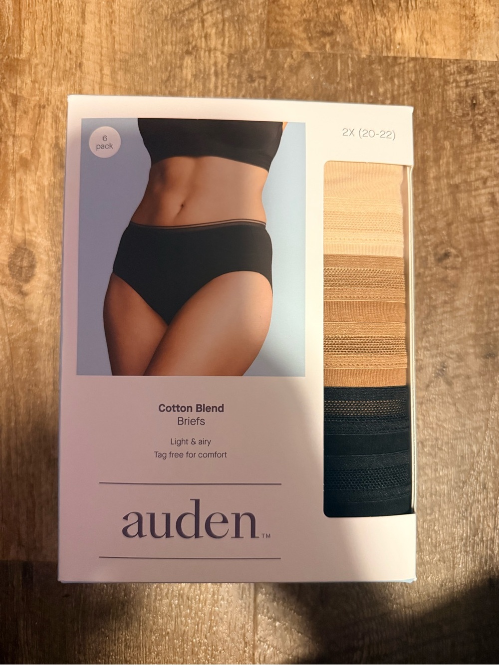 Auden Cotton Blend Briefs - Black & Nude Assorted (6-Pack)